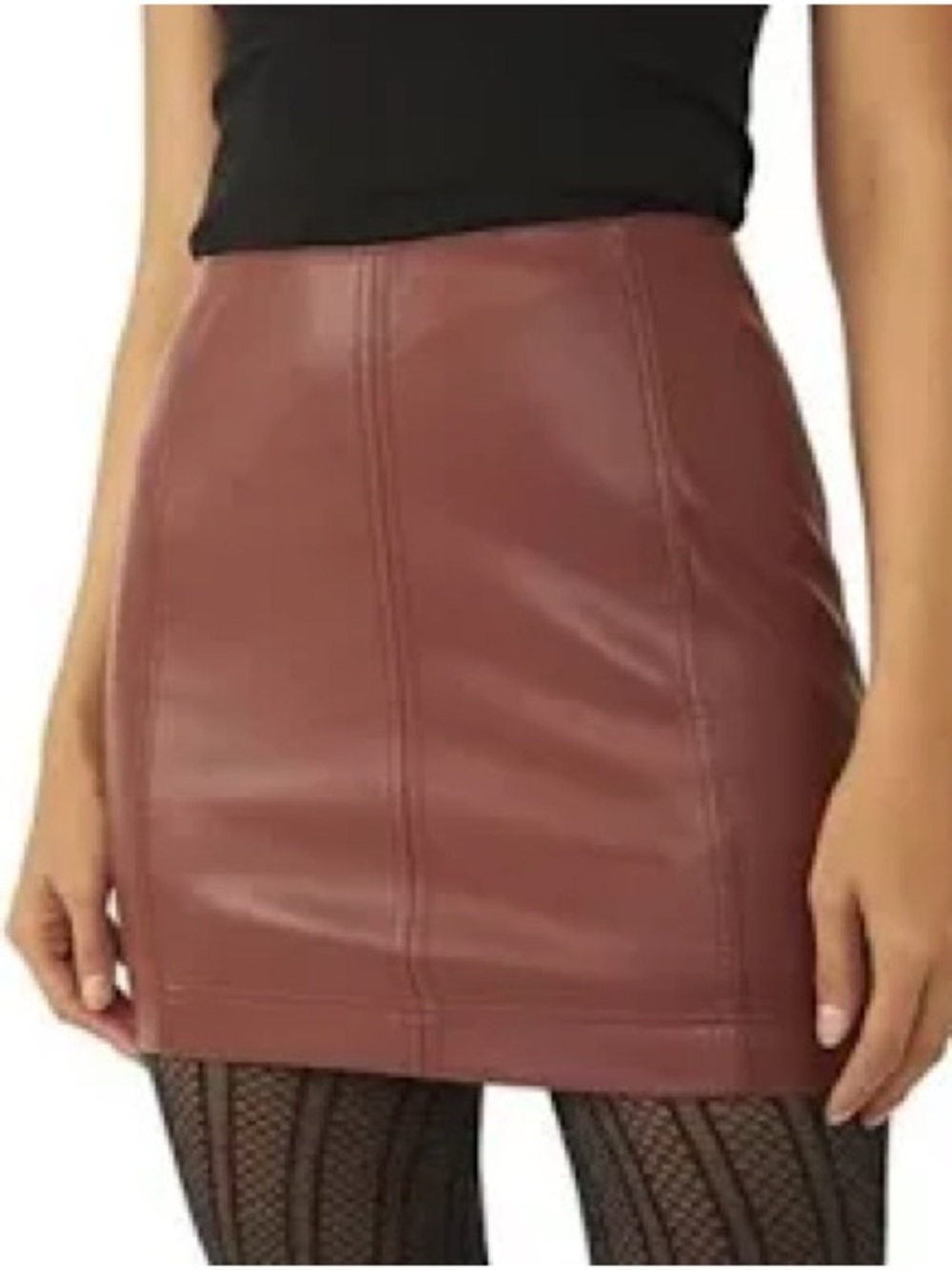 Free People Modern Femme Vegan Leather Suede Dusty Pink Mini Skirt